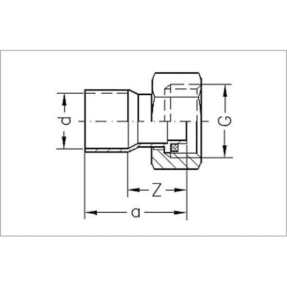 15240G1812 SANHA 5240G переход ВП-ВР, с накид- ной гайкой, медь 18x1/2 мм  - Вид №1