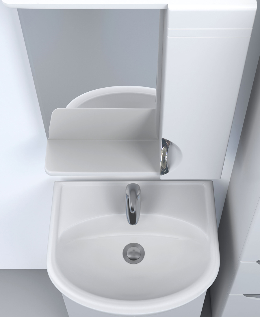 Тумба с раковиной Callao 600-1 (Балтика)610⨉450⨉840 мм белый Santreyd sun-id-664546 - Вид №4