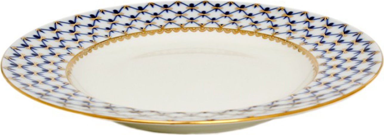 101385 Императорский фарфоровый завод Тарелка 24см "Кобальтовая сетка" "Плоская" Фарфор твердый 