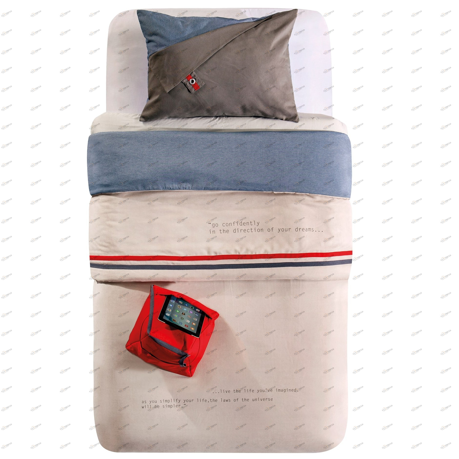 Покрывало с подушкой 120х200 см Trio CILEK TRIO 00-3832481 Бежевый Santreyd