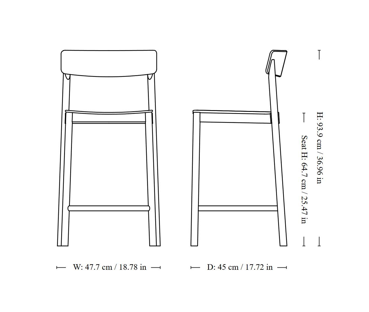 Твердый деревянный кухонный стул с подставкой для ног &Tradition Betty ARCH-00102463 - Вид №5