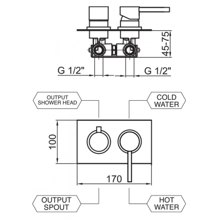 EL880601560 Смеситель для ванны с душем Webert Elio - Вид №1