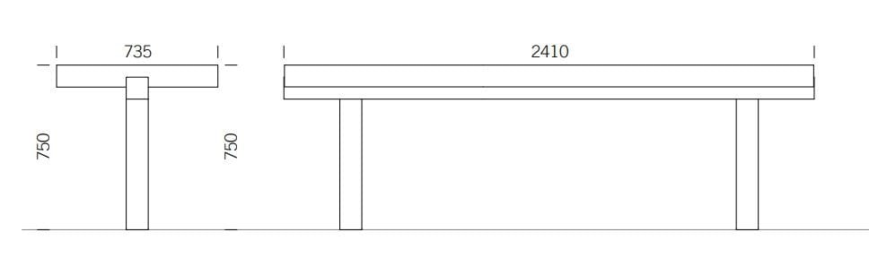 Прямоугольный стол из нержавеющей стали BENKERT BANKE Sicorum ARCH-00047739 - Вид №3