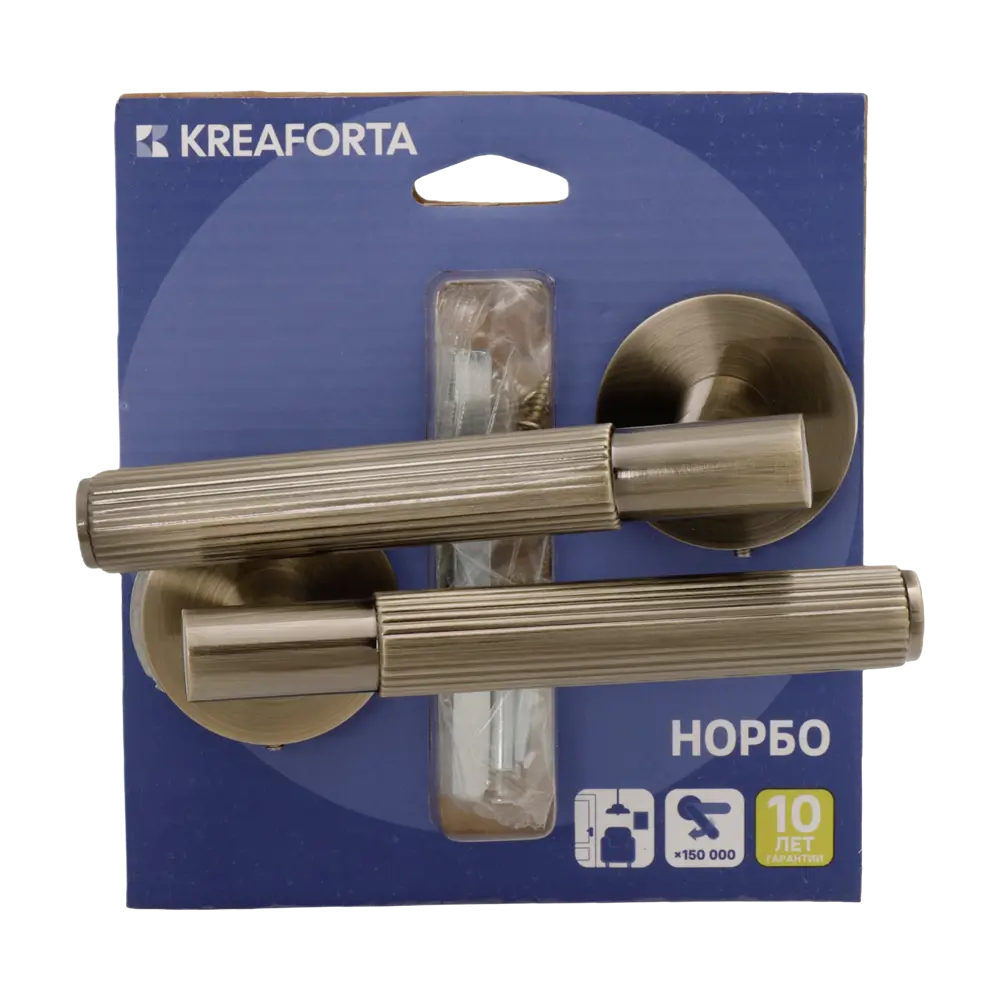Дверная ручка на розетке KREAFORTA Норбо без запирания цвет бронза 89456836 STLM-2040301  - Вид №2