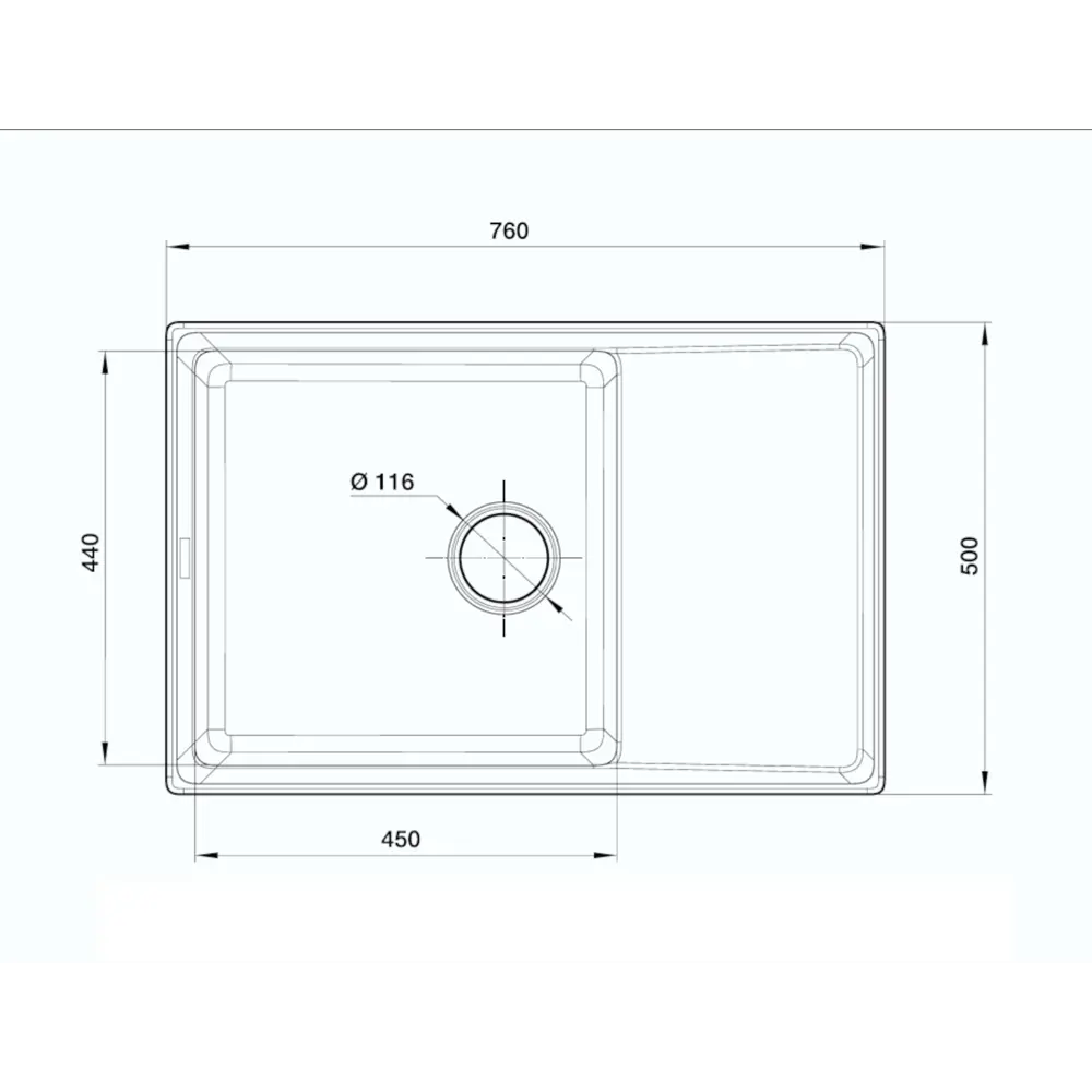 Мойка для кухни врезная KONSENSA 50x76 см глубина чаши 19.5 см кварц цвет белый 89426730 STLM-2165523 Без серии - Вид №6