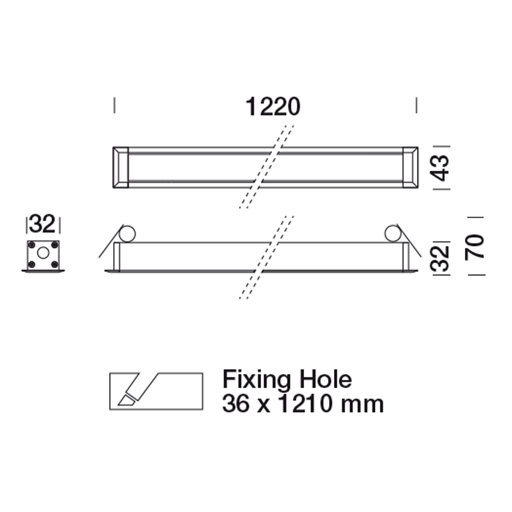 8492617 Встраиваемый в потолок светильник Platek MINI CORNICHE Incasso soffitto  MINI CORNICHE Ceiling recessed 1200 mm - LED 3000K Elliptical  - Вид №10