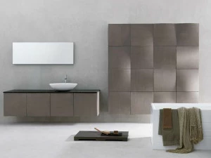 Archeda Подвесная тумба под умывальник из дерева с зеркалом Bombo