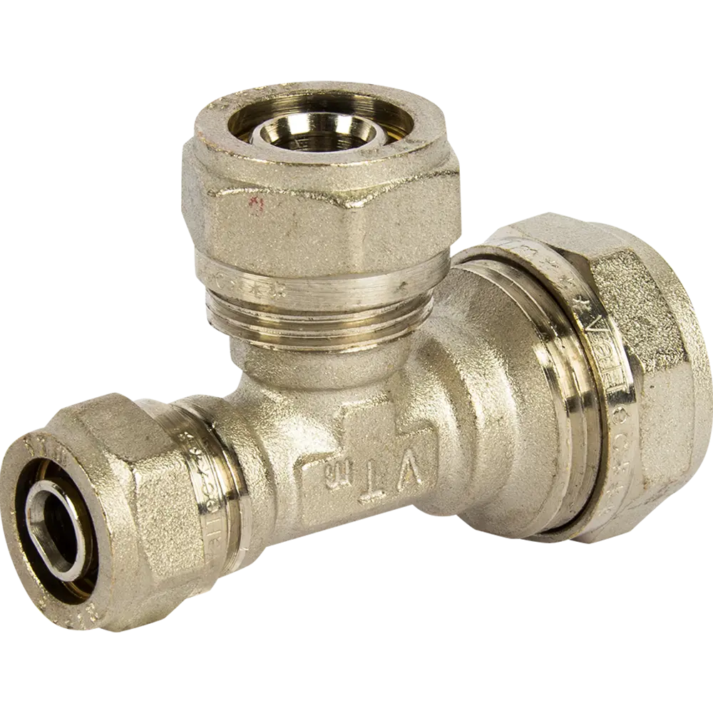 Тройник переходной Valtec 26x20x16 мм никелированная латунь VTM.331 10518049 STLM-2156264 