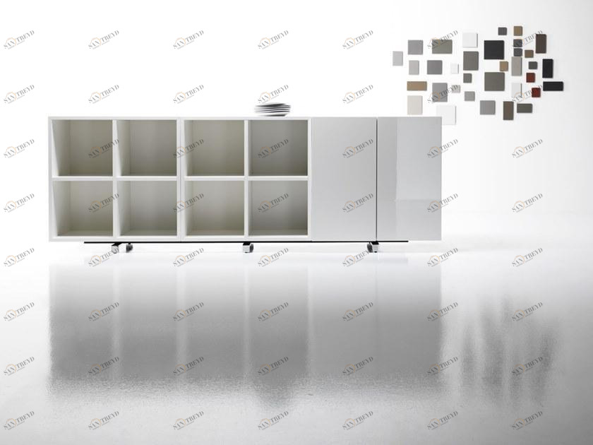 Manerba Низкий открытый деревянный офисный книжный шкаф Revo sun-id-1414747