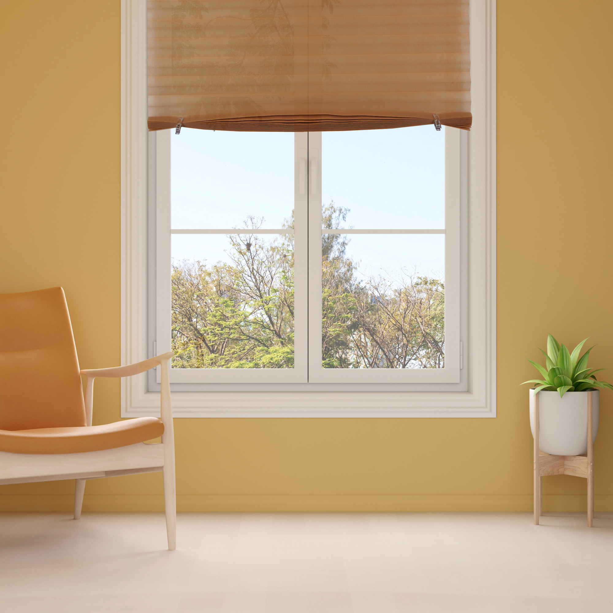 87557174 Жалюзи плиссе LY-PB06 90x190 см текстиль коричневые STLM-0074477 Santreyd  - Вид №6