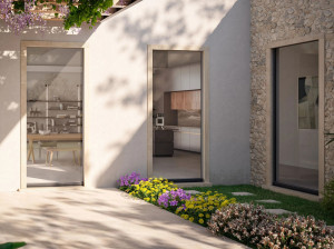 Алюминиевая створчатая дверь-окно