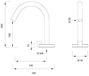 Ceadesign Однорычажный смеситель для раковины из нержавеющей стали Giotto Gio 47 - Вид №1