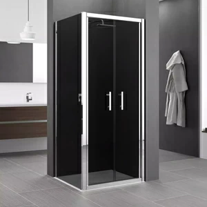 Душевой уголок 82x81 ZEPHYROS B+F Novellini ZEPHYROS с дымчатым серым стеклом