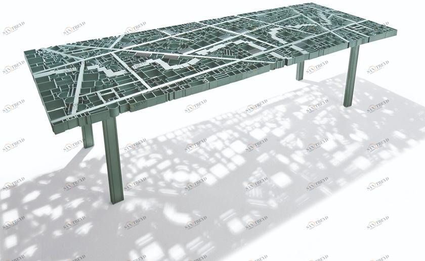 edra Стол со столешницей из экструдированного алюминиевого профиля  Bgh020-bgh010 