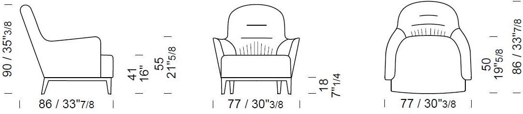Borzalino Кресло из ткани с подлокотниками sun-id-1357791 - Вид №3