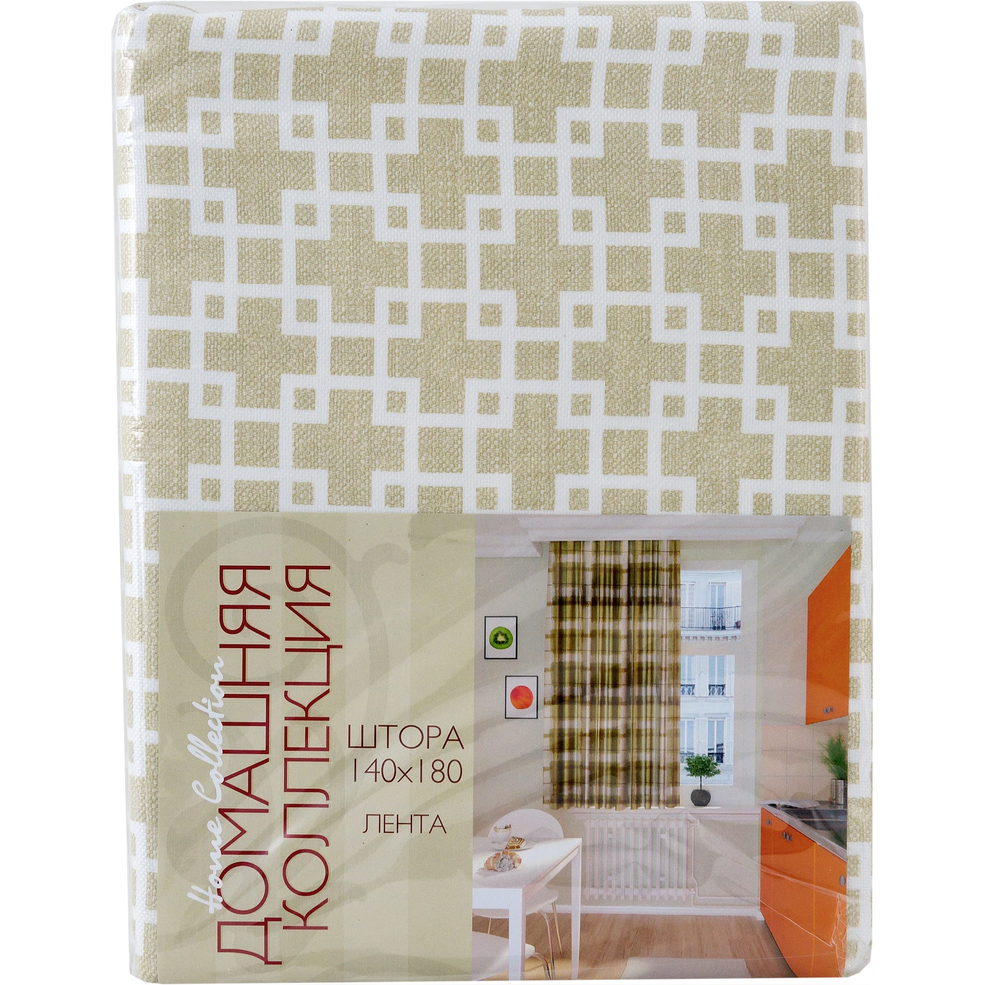 82010141 Штора на ленте «Outline» 140х180 см цвет фисташковый Santreyd  - Вид №5