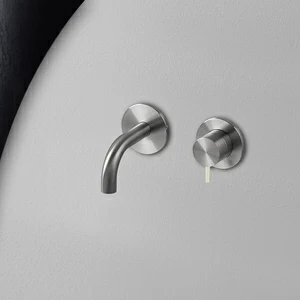 Смеситель для раковины сталь матовая с серой ручкой Toki Radomonte TKI17SCIL29