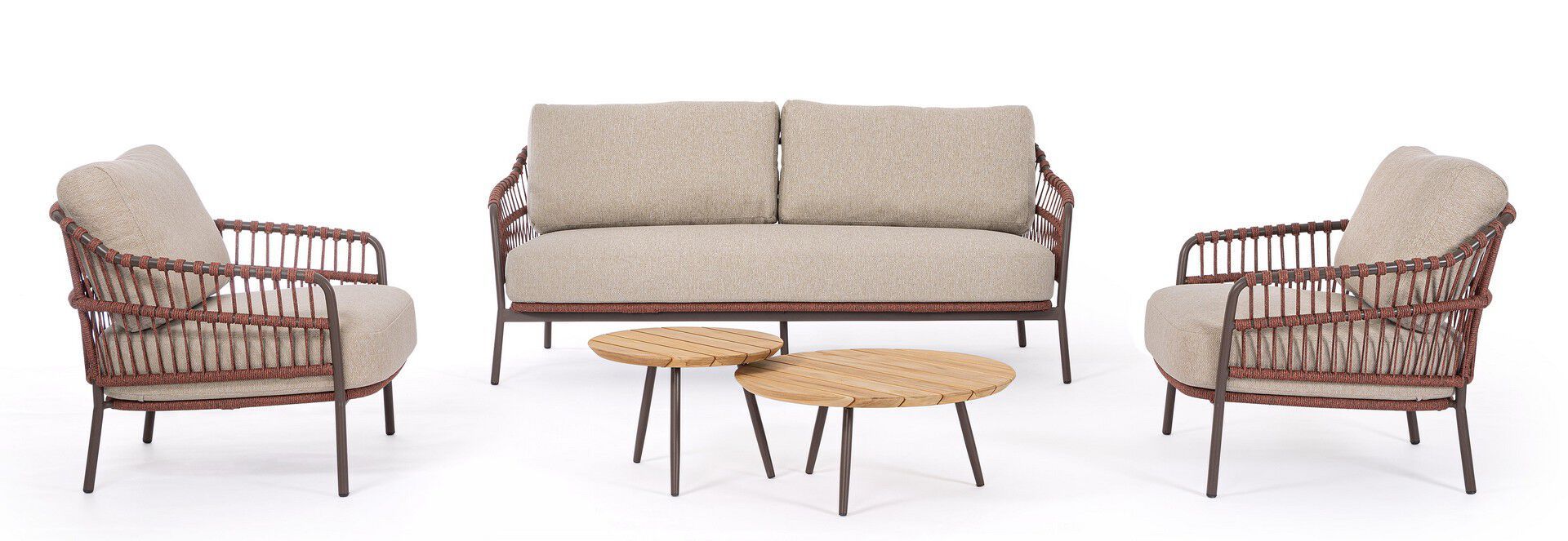 Веревочное и тканевое садовое кресло с подлокотниками BIZZOTTO Talaia ARCH-00134743 - Вид №1