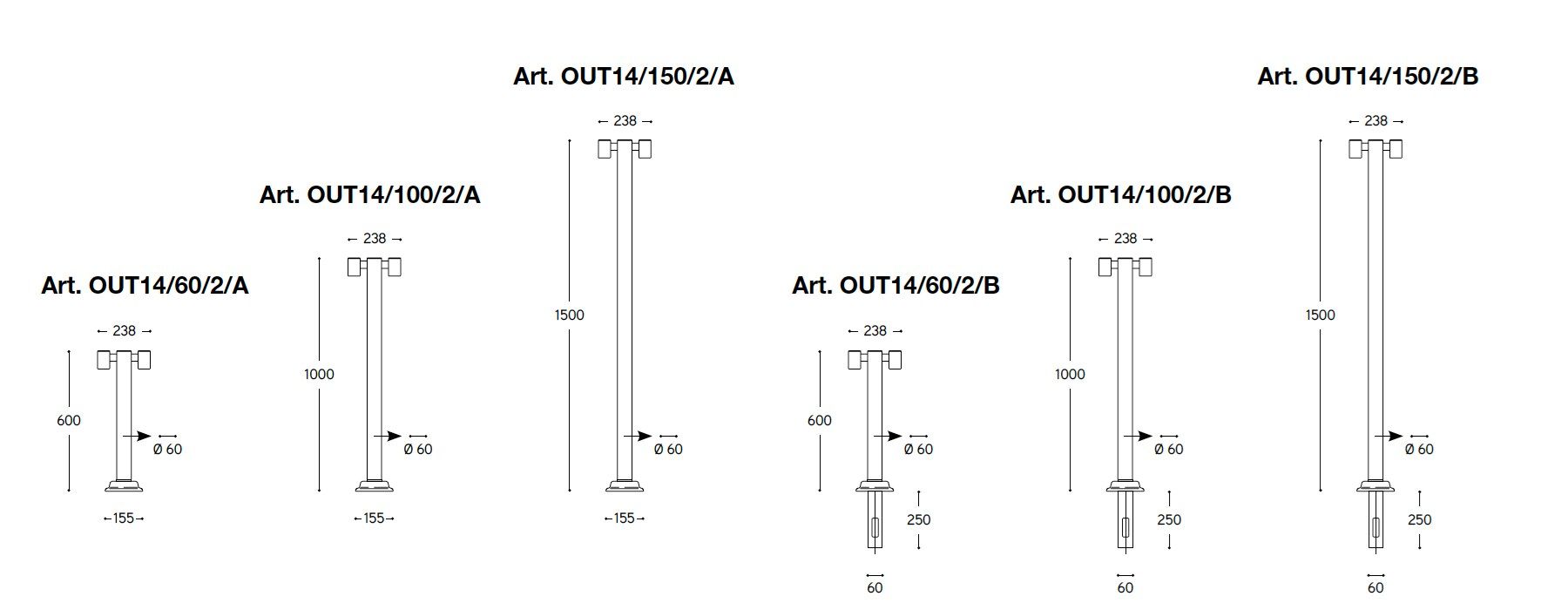 Металлический светодиодный световой столб Aldo Bernardi Abarth ARCH-00150842 - Вид №4