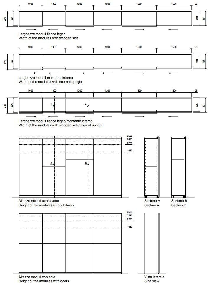 Porro Модульный шкаф-купе с раздвижными дверцами на заказ Storage sun-id-1406729 - Вид №6
