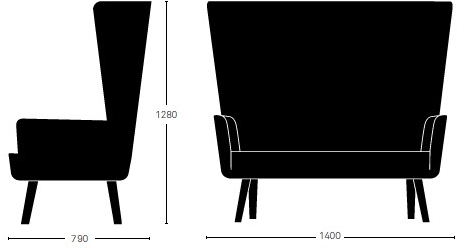 Deadgood 2-х местный тканевый диван с высокой спинкой Lovedup L4 - Вид №6