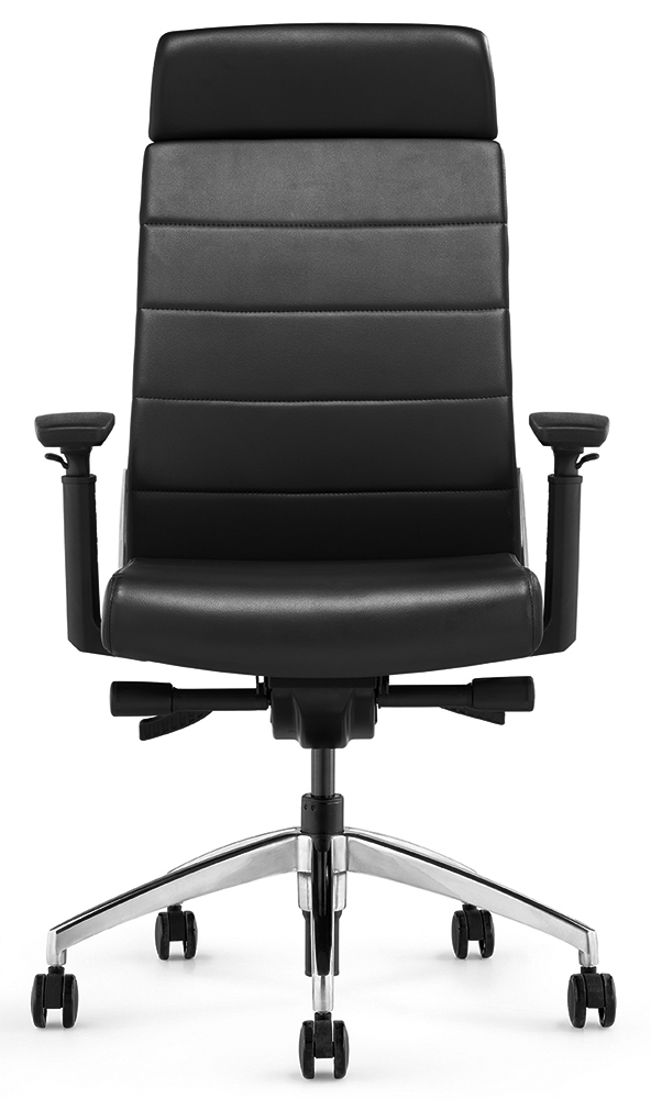 Кресло офисное кожаное черное с пластиковыми подлокотниками 111х66 см Andico HB SOHO DESIGN ДИЗАЙНЕРСКИЕ 00-3886274 Черный  - Вид №1