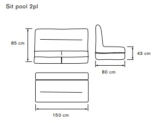OGO 2-местный тканевый садовый диван Pool sun-id-1504977 - Вид №3