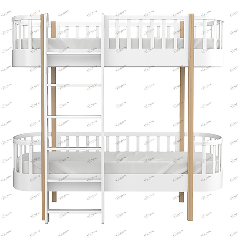 Кровать детская двухъярусная 190х90 см белая Classic ELLIPSE ELLIPSE CLASSIC 257801 Белый Santreyd 