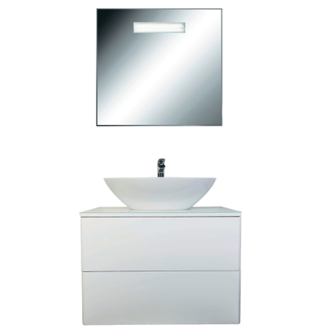 Тумба Otto 75 см., цвет белый. 2 ящика. Закруглённые бока у фасадов. Хром ORANGE sun-id-1516944 - Вид №3