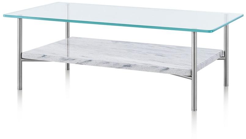 Herman Miller Прямоугольный журнальный столик из стекла и металла с полкой Layer sun-id-1455957 - Вид №1