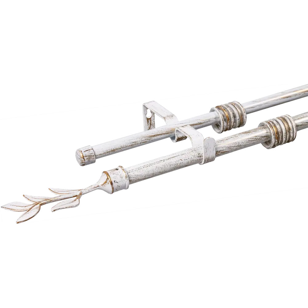Карниз двухрядный раздвижной Inspire Лист 160-300 см цвет белый антик 81976802 STLM-2021899 