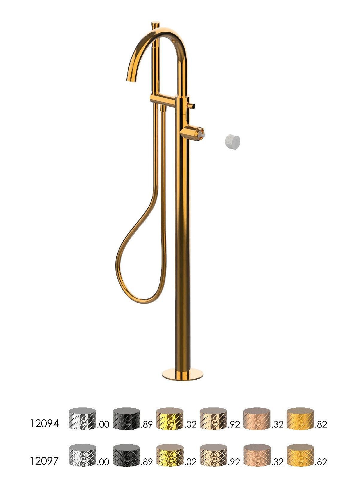 Однорычажный смеситель для ванны с ручным душем Rubinetterie Frattini Pepe XLS ARCH-00055154 - Вид №9