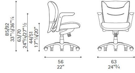 Poltrona Frau Поворотное кожаное кресло Executive с 5-ю спицами и колесами L'ufficio - poltrone ufficio sun-id-1372591 - Вид №9