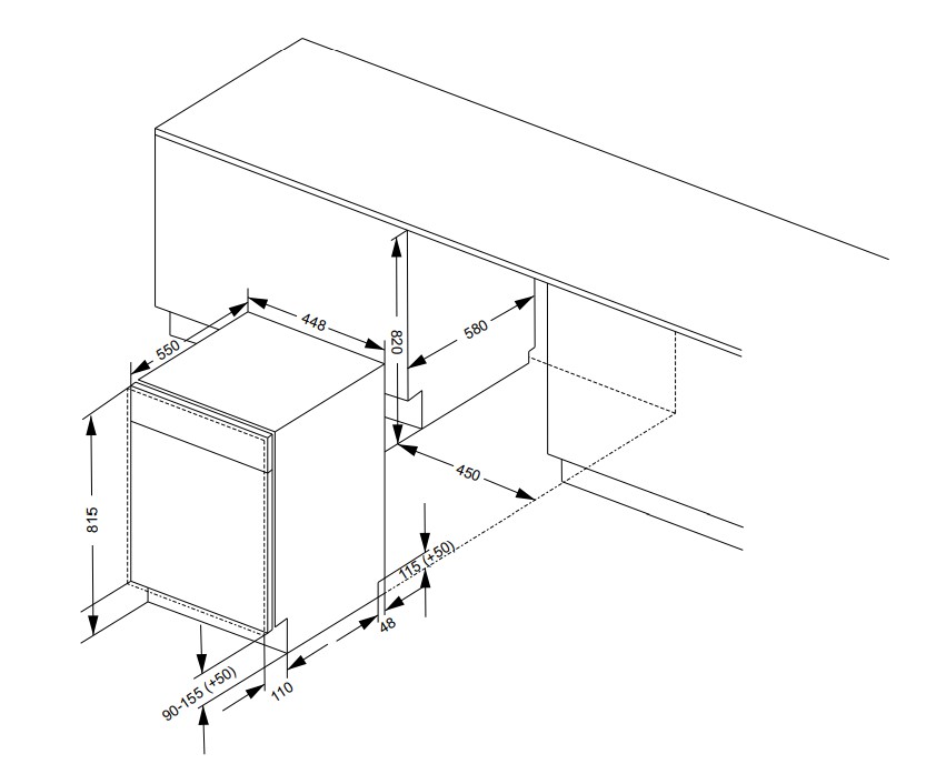5347913 Встраиваемая посудомоечная машина DeLonghi DDW08S Aquamarine eco STDN-0093195 - Вид №15