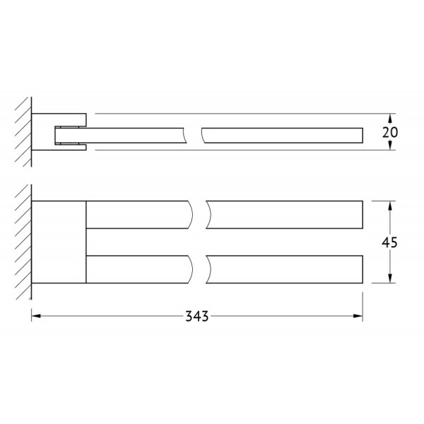 Держатель для полотенец поворотный двойной LINEAG (Италия) TIF 007 sun-id-561161 - Вид №1