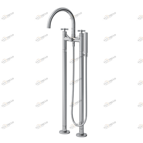 CRICR108 Напольный смеситель для ванны с гибким шлангом LONG LIFE и ручным душем с защитой от накипи Cristina Rubinetterie 
