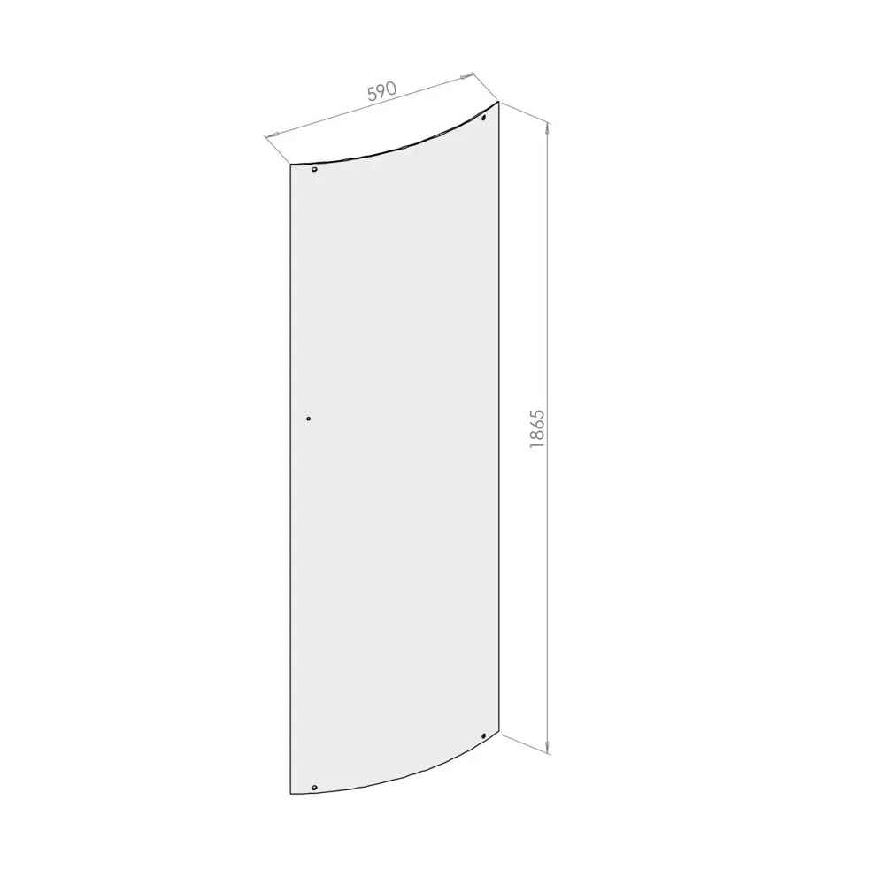 Стекло для распашной душевой двери Domani-Spa Simple 1/4 круга низкий поддон прозрачное 90x90 см STLM-2176078