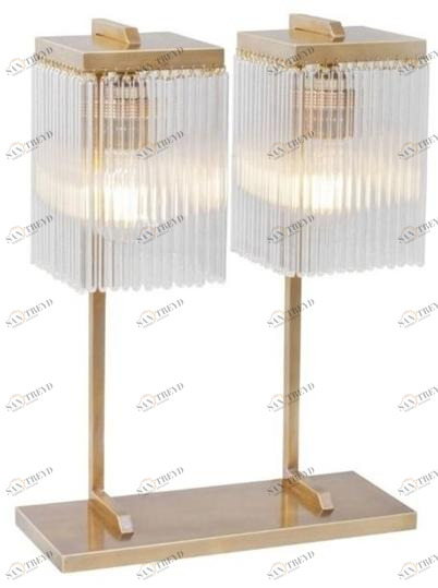 Patinas Lighting Настольная лампа из латуни и стекла Monaco sun-id-1363773