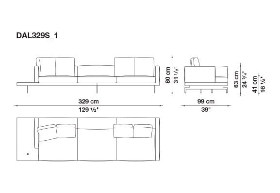 3-местный тканевый диван с полуостровом B&B Italia док ARCH-00061121 - Вид №24
