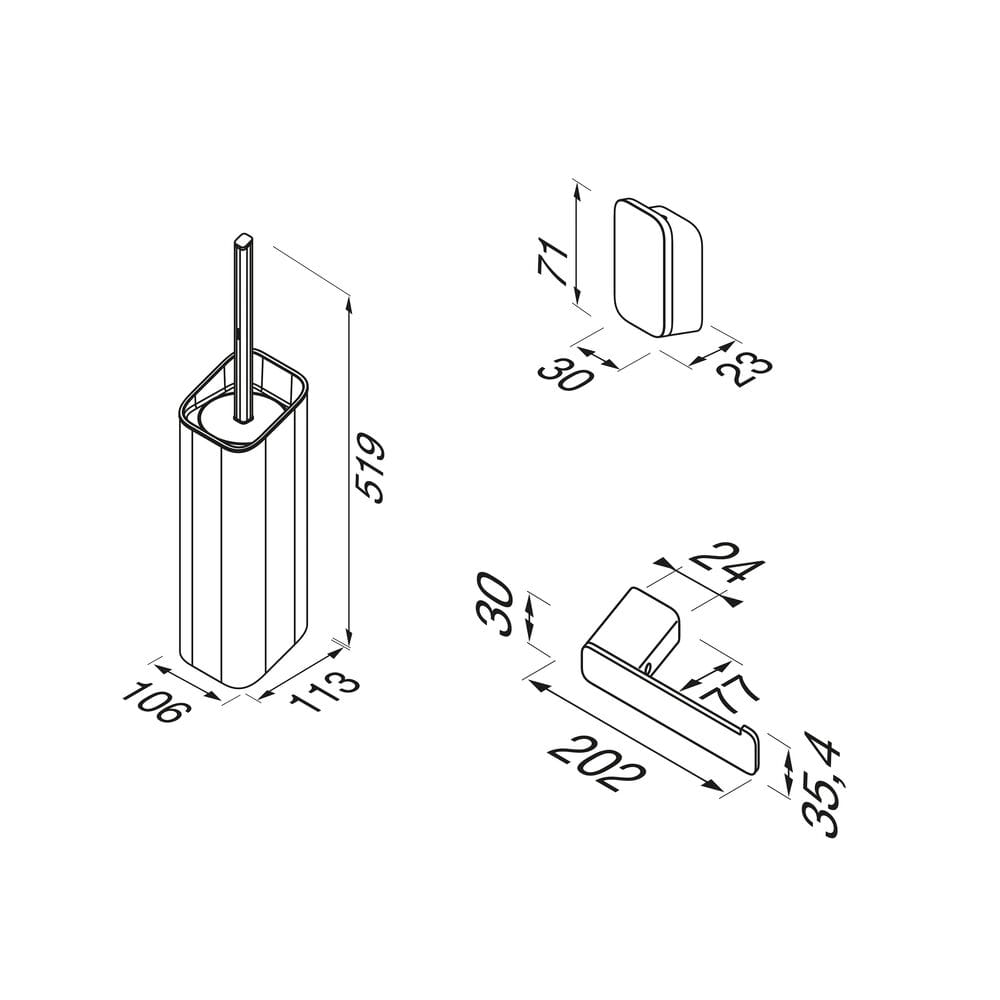 Набор для ванной комнаты из нержавеющей стали Geesa Shift ARCH-00093334 - Вид №6