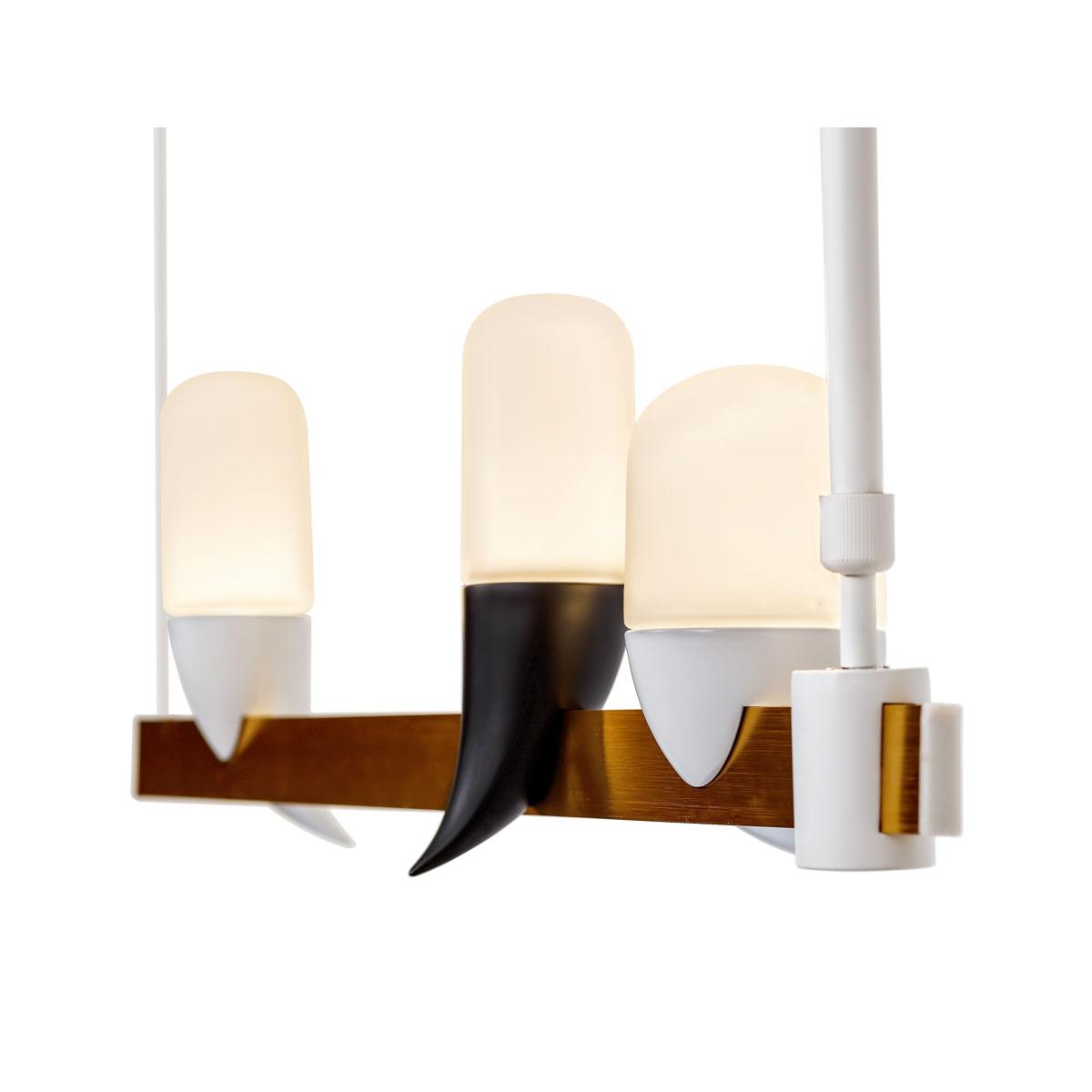 Подвесная светодиодная люстра Loft IT Whisper 1028-3WH LOFT IT ДИЗАЙНЕРСКИЕ, WHISPER 337114 Белый;латунь  - Вид №1