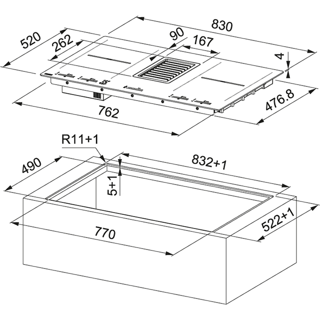 Варочная панель  FMY 839 HI 2.0 Franke Mythos FMY 839 HI 2.0 Чёрное стекло - Вид №1