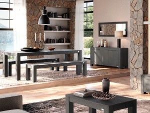 Прямоугольное настенное зеркало с рамкой из черного ясеня