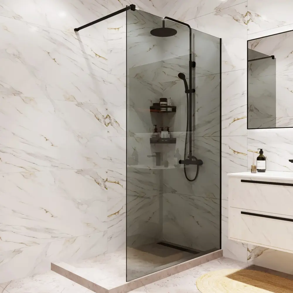 Душевая перегородка Mebelvann 120×200 см с черным профилем и тонированным стеклом 89372145 STLM-1410146 - Вид №4
