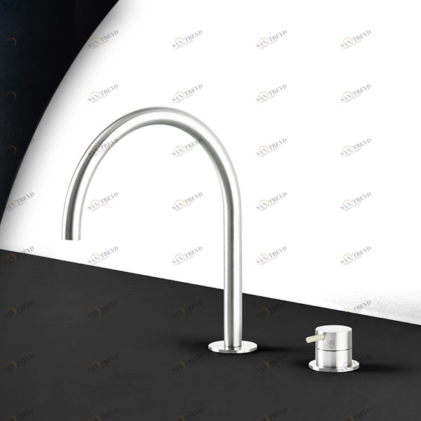Смеситель для раковины глянцевая сталь с серой ручкой Toki Radomonte TKI32LCIL29