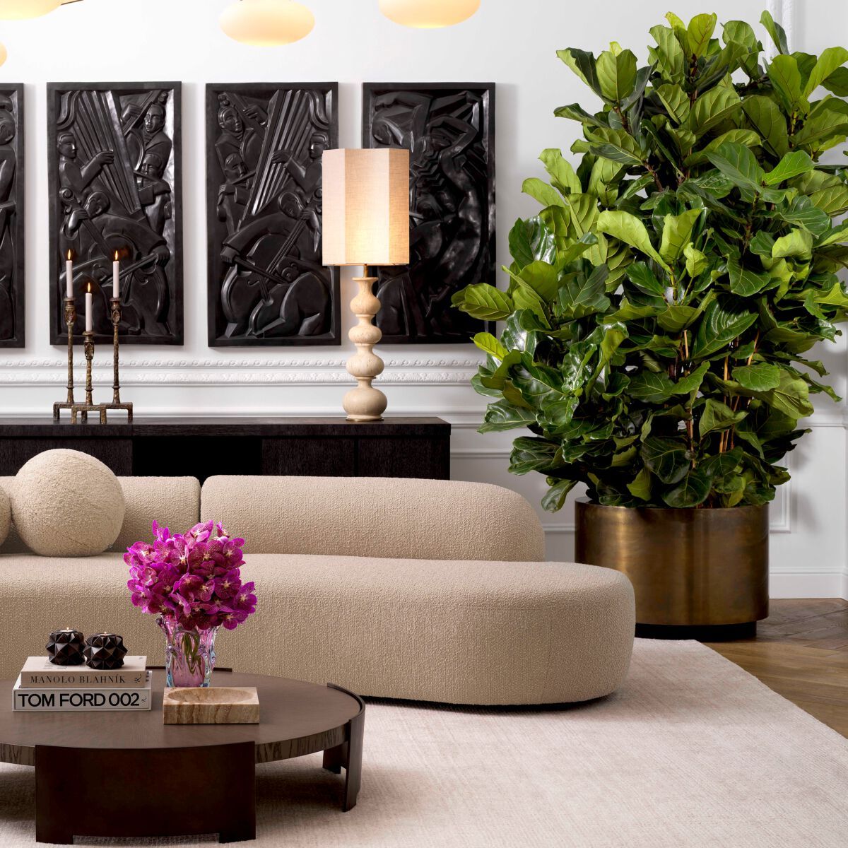 Круглая латунная ВАЗа Eichholtz JASPER ARCH-00098023 - Вид №1