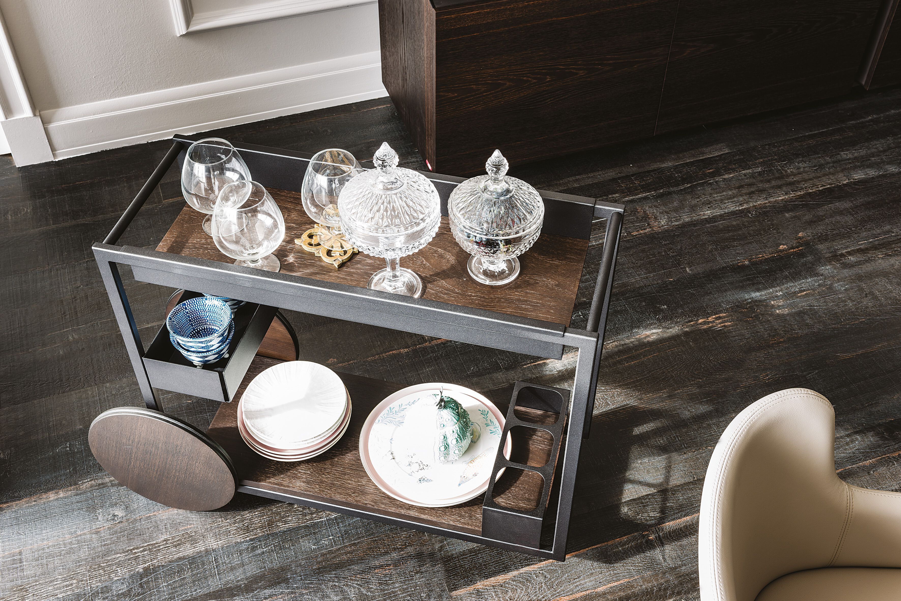 Тележка для еды из стали и дерева Cattelan italia BRANDY ARCH-00073258 - Вид №2