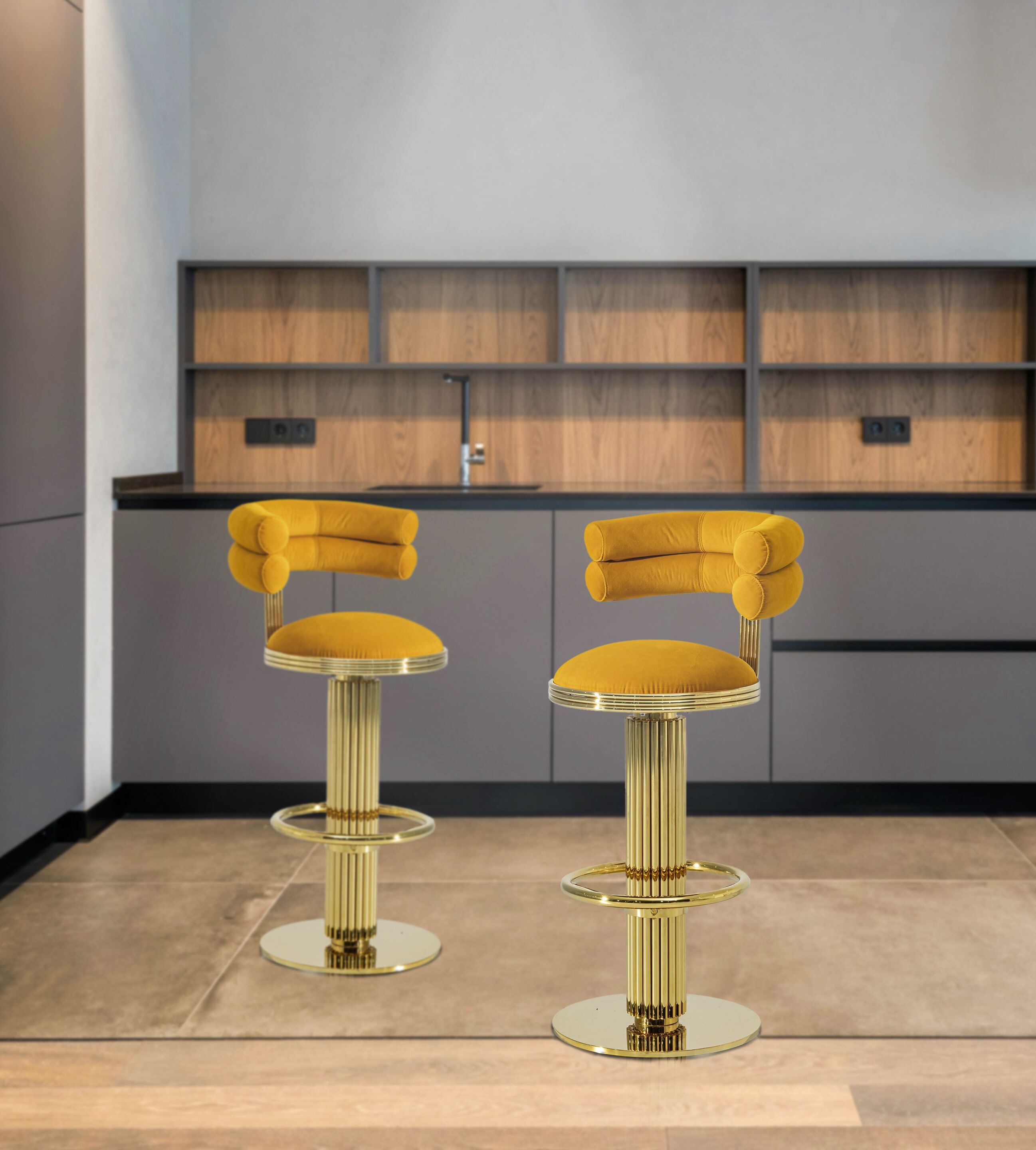 Высокий тканевый стул со спинкой K-Lighting DELIGHT ARCH-00139375 - Вид №1