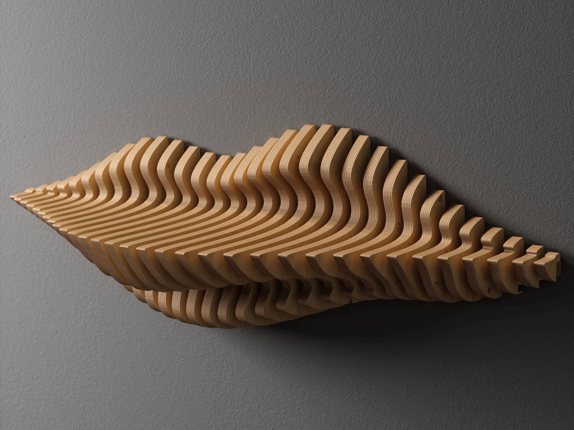 Параметрическая стеновая панель MYWOODREAM SHELFY ARCH-00022406 - Вид №2