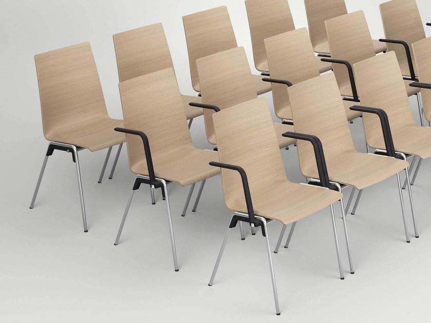 Brunner Штабелируемый конференц-стул HPL с подлокотниками Hero sun-id-1500112 - Вид №2